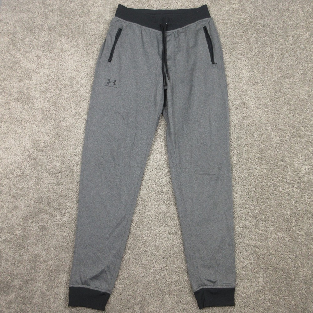 Under Armour Sweatpants Mens Medium Gray ColdGear Joggers Activewear Casual Logo